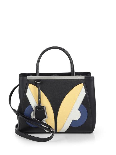 fendi petite 2jours tote in black|Fendi Petite 2Jours Monster Tote Bag, Black Multi .